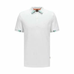 BOSS White PeDetail Polo Shirt -BOSS Shop unnamed file 1041