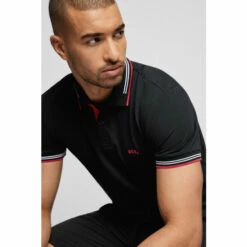 BOSS Paul Curved Polo Shirt Black