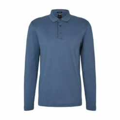 BOSS Bono Long Sleeve Knitted Polo Shirt Silver -BOSS Shop unnamed file 1066