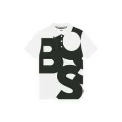 BOSS White Large Logo Printed Polo Shirt -BOSS Shop unnamed file 1089