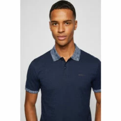 BOSS Blue Pecollar Polo Shirt -BOSS Shop unnamed file 1170