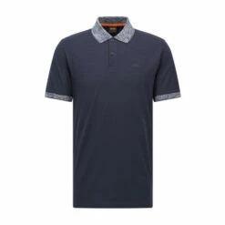 BOSS Blue Pecollar Polo Shirt -BOSS Shop unnamed file 1171