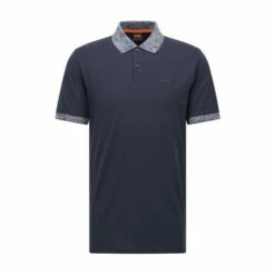 BOSS Blue Pecollar Polo Shirt -BOSS Shop unnamed file 1172