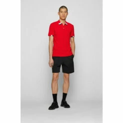 BOSS Mens Red PeDetail Polo Shirt -BOSS Shop unnamed file 1194