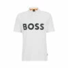 BOSS White Big Logo Polo Shirt