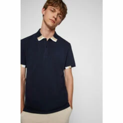 BOSS Blue PeDetail Polo Shirt -BOSS Shop unnamed file 1345