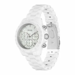 Alternative view of BOSS Ladies Novia Ceramic White Watch