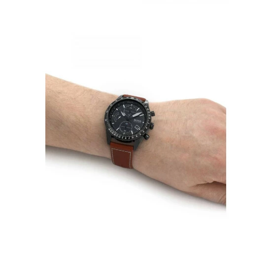 BOSS Gents Pilot Edition Chrono Brown Watch 6 BOSS Gents Pilot Edition Chrono Brown Watch - Image 4