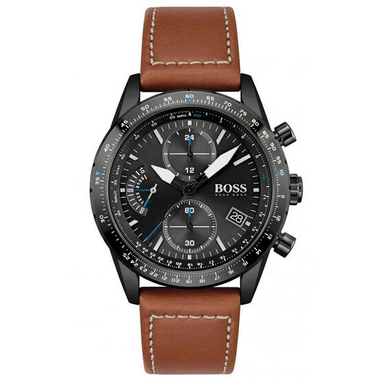 BOSS Gents Pilot Edition Chrono Brown Watch 7 BOSS Gents Pilot Edition Chrono Brown Watch - Image 5