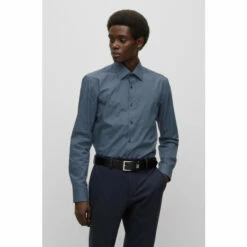 BOSS Slim Fit Blue Formal Shirt