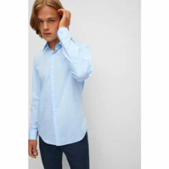 BOSS Regular Fit Blue Formal Shirt -BOSS Shop unnamed file 2128