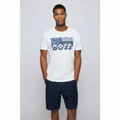BOSS Mens White Thinking 3 T-Shirt