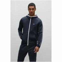 BOSS Blue Saggy 1 Zip Through Hoodie