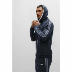 BOSS Blue Saggy 1 Zip Through Hoodie -BOSS Shop unnamed file 2485