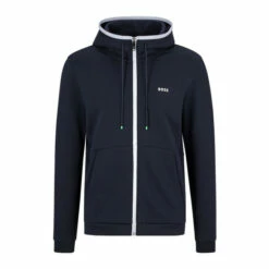 BOSS Blue Saggy 1 Zip Through Hoodie -BOSS Shop unnamed file 2487