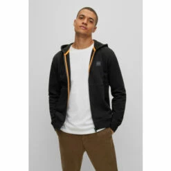 BOSS Zetalky Black Zip Through Hoodie