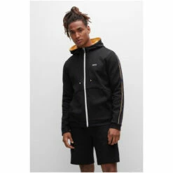 BOSS Saggy 1 Zip Through Black Hoodie