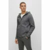 BOSS Grey Saggy Curved Zip Through Hoodie -BOSS Shop unnamed file 2553