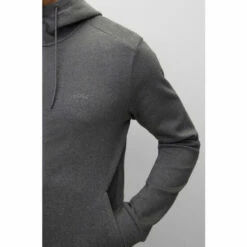 BOSS Grey Saggy Curved Zip Through Hoodie -BOSS Shop unnamed file 2556
