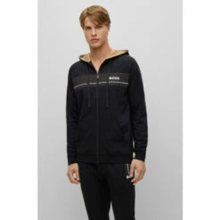 BOSS Authentic Zip Through Black Hoodie