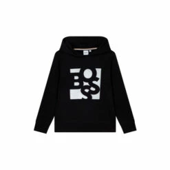 BOSS Black Graphic Logo Printed Hoodie