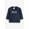 BOSS Navy Logo Long Sleeve T-Shirt