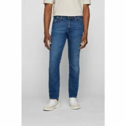 BOSS Mens Blue Delaware Slim Fit Jeans