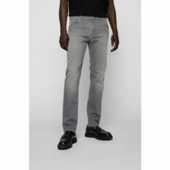 BOSS Grey Maine Straight Fit Jeans