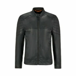BOSS Black Joset Leather Jacket -BOSS Shop unnamed file 3134