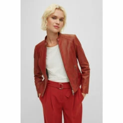 BOSS Red C_Saflima1 Leather Jacket