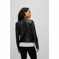 BOSS Sakina Black Leather Jacket -BOSS Shop unnamed file 3367