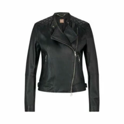 BOSS Sakina Black Leather Jacket -BOSS Shop unnamed file 3371