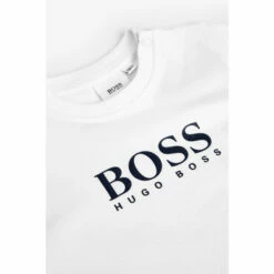 BOSS White Logo Long Sleeve TShirt -BOSS Shop unnamed file 359