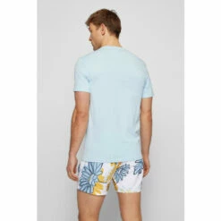 BOSS Mens Blue UV Logo T-Shirt -BOSS Shop unnamed file 367