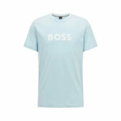 BOSS Mens Blue UV Logo T-Shirt -BOSS Shop unnamed file 368