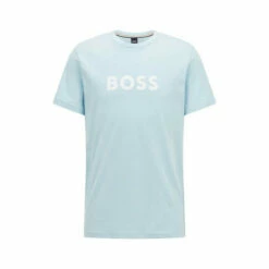 BOSS Mens Blue UV Logo T-Shirt -BOSS Shop unnamed file 369
