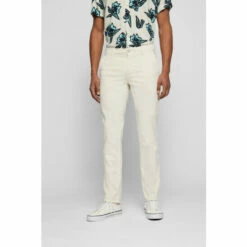 BOSS White Slim Chinos