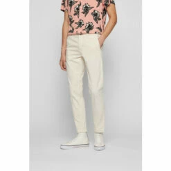 BOSS White Tapered Chinos