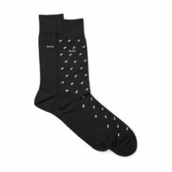BOSS Black Mini Pattern Socks 2 Pack