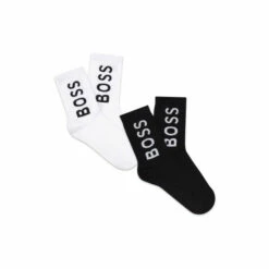 BOSS Logo Socks 2 Pack Navy