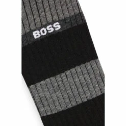 BOSS Rib Stripe Black Socks 2 Pack -BOSS Shop unnamed file 4294