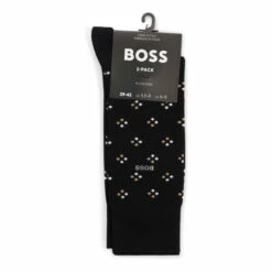 BOSS Black Mini Pattern Socks 2 Pack