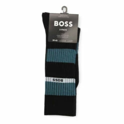 BOSS Blue Rib Stripe Socks 2 Pack