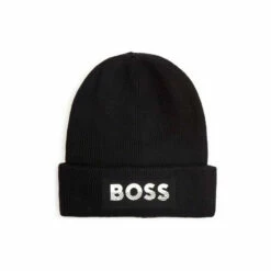 BOSS Logo Knitted Beanie Hat Navy Blue -BOSS Shop unnamed file 5326