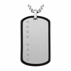 Boss ID Brushed Stainless Silver Steel Dog Tag Necklace -BOSS Shop unnamed file 5629