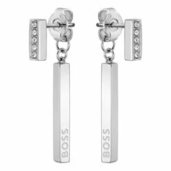 BOSS Silver Tone Saya Stud Earrings -BOSS Shop unnamed file 5781
