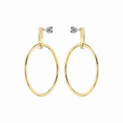BOSS Signature Gold Tone Hoop Earrings