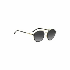 BOSS Black/Gold Round Brow Bar Sunglasses