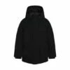 BOSS Logo Hooded Parka Coat Black