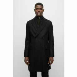 BOSS Small H-Hyde Double Breated Black Coat